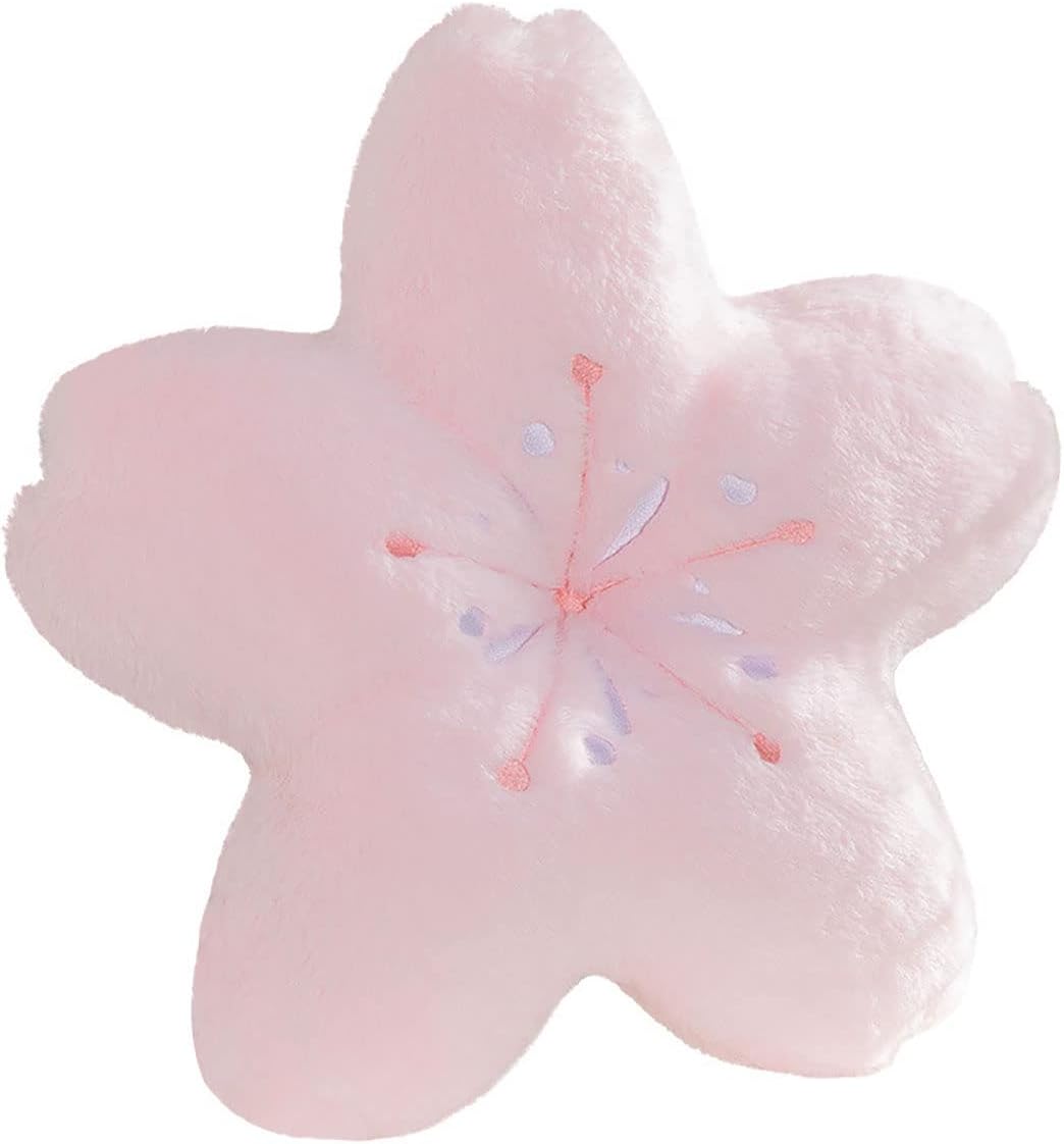 Cute Cherry Blossom Decorative Plush Pillow for Bedroom Balcony Living Room Sofa Chair car Cushion (Pink) (17.7 * 17.7, Pink)