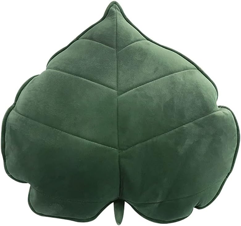 Teieas Leaf Throw Pillows Cute Novelty Plant Plush Cushion Backrest Pillow