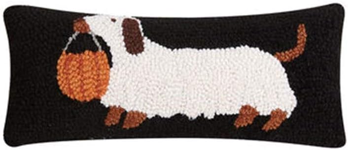 Peking Handicraft 31TG833C05OB Halloween Dachshund Hook Pillow, 12-inch Length