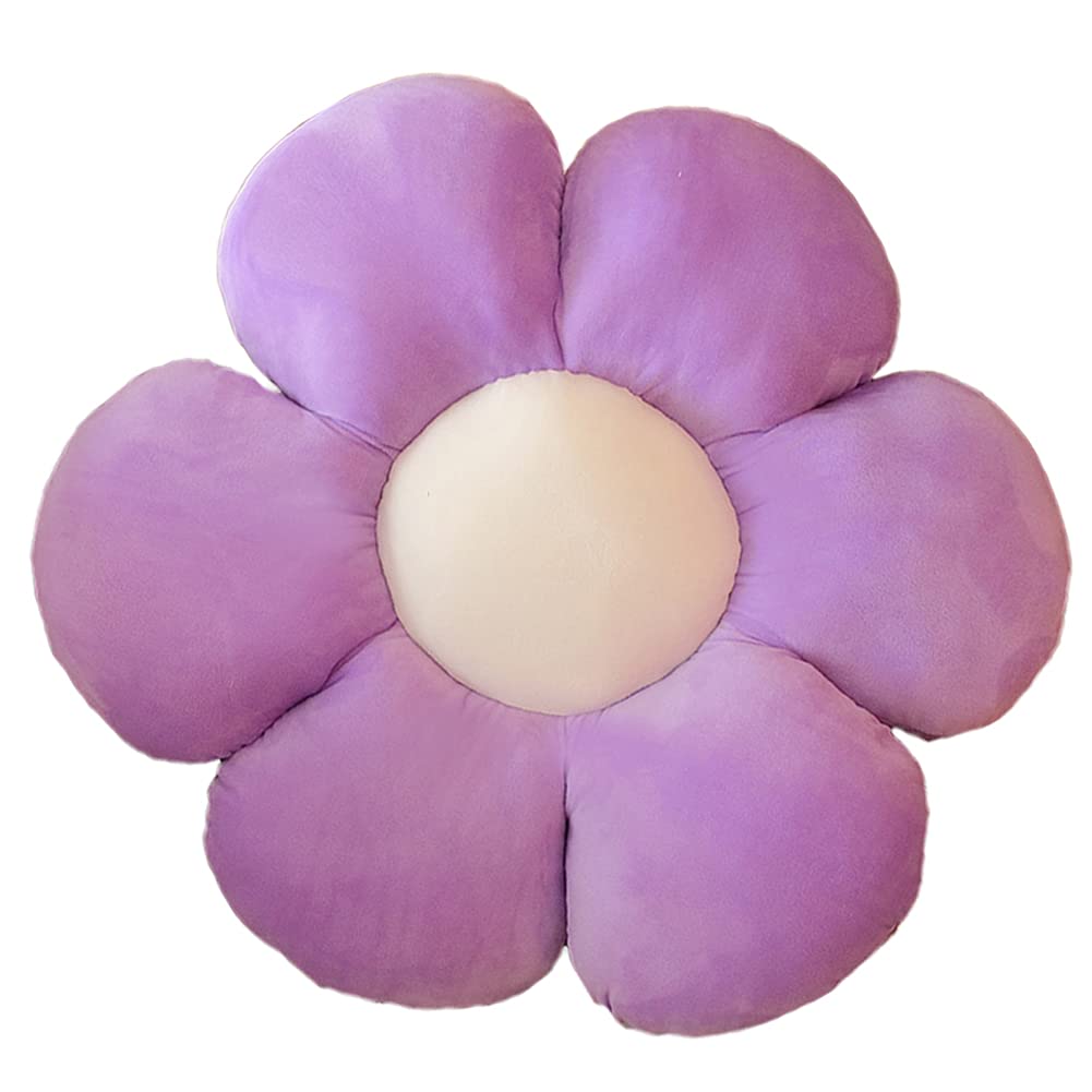 lannery Flower Plush Throw Pillows, Flower Floor Pillow Seating Cushion Toy for Reading, Room, Watching TV (11.8", Yellow-2)