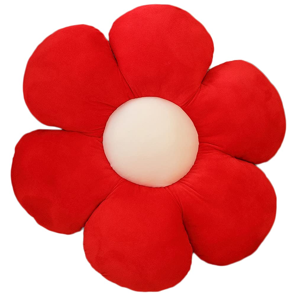 lannery Flower Plush Throw Pillows, Flower Floor Pillow Seating Cushion Toy for Reading, Room, Watching TV (11.8", Yellow-2)