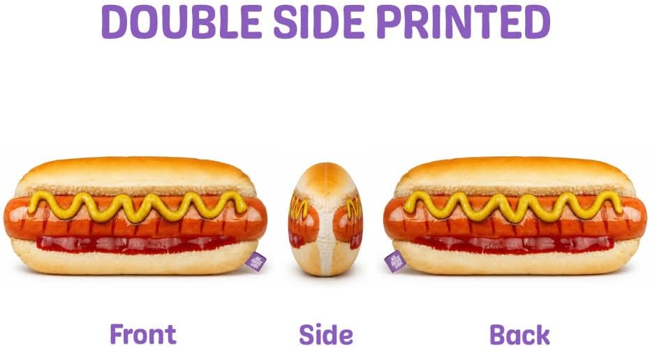 All About Vibe Hot Dog Pillow, Realistic 3D Novelty Throw Pillow