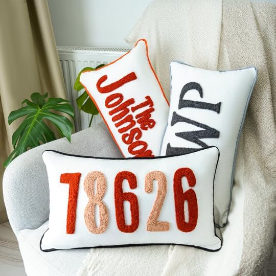 mia'spillow lab Home Decor Punch Needle Embroidered Custom Pillow, Personalized Gift, Graduation Gift, Dorm Room Decor, Kids Room Decor, Monogram Pillow