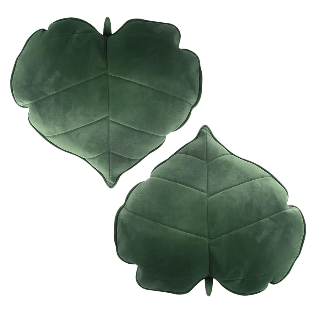 Teieas Leaf Throw Pillows Cute Novelty Plant Plush Cushion Backrest Pillow