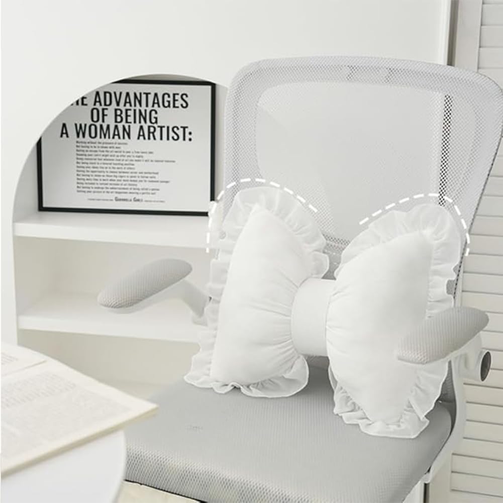Cute Bow Shaped Pillows Bow Lace Pillow Lumbar Pillow Home Decorative Bowknot Throw Pillow Cushion for Sofa Couch Bed Living Room Bedroom