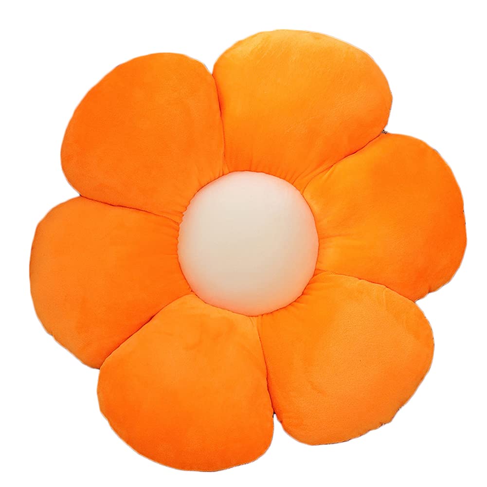 lannery Flower Plush Throw Pillows, Flower Floor Pillow Seating Cushion Toy for Reading, Room, Watching TV (11.8", Yellow-2)