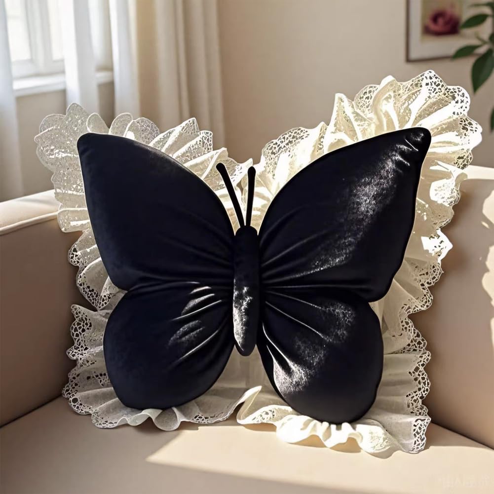 Butterfly Throw Pillow, Butterfly Shaped Decorative Pillow for Sofa Couch