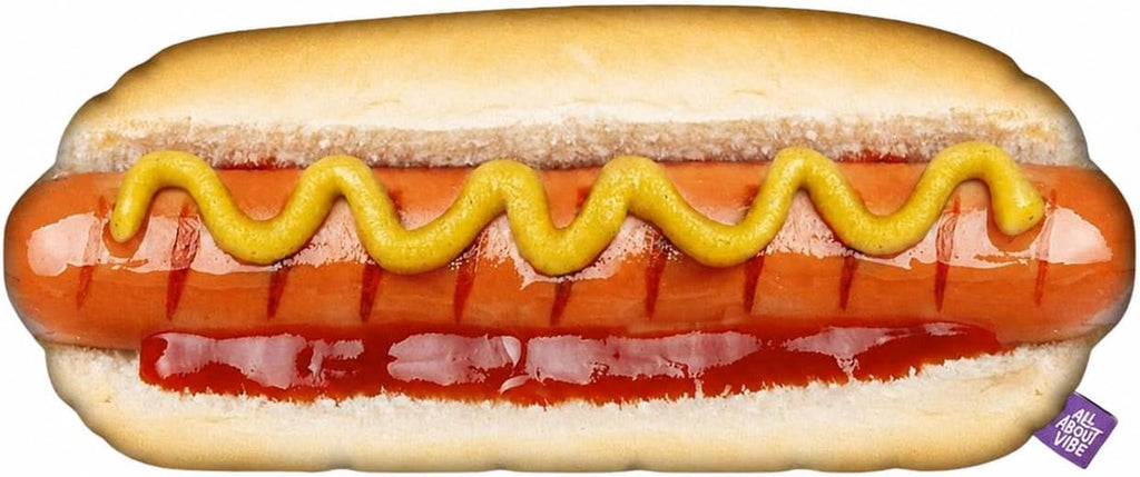 All About Vibe Hot Dog Pillow, Realistic 3D Novelty Throw Pillow