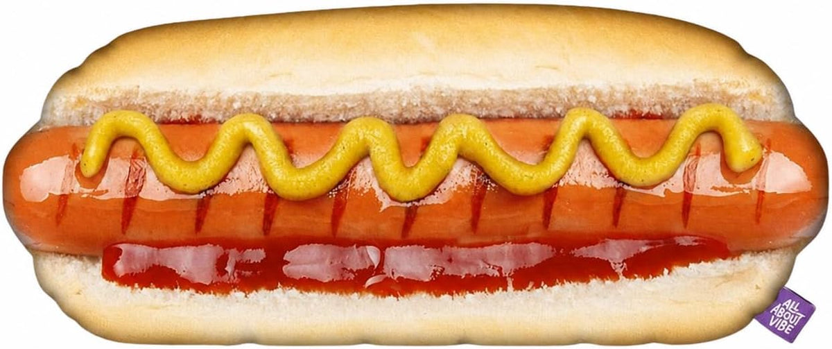 All About Vibe Hot Dog Pillow, Realistic 3D Novelty Throw Pillow