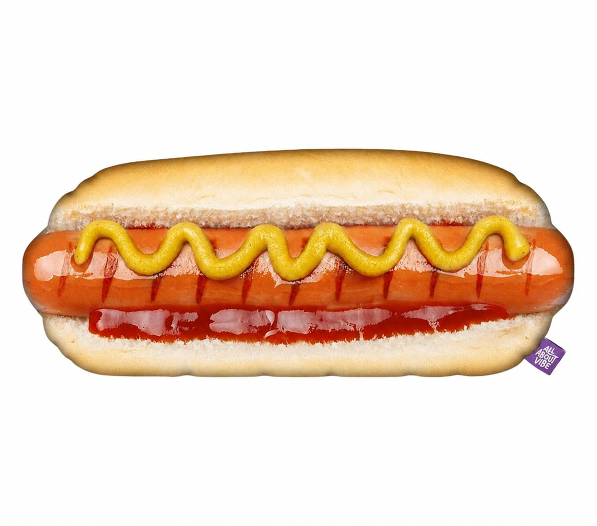 All About Vibe Hot Dog Pillow, Realistic 3D Novelty Throw Pillow