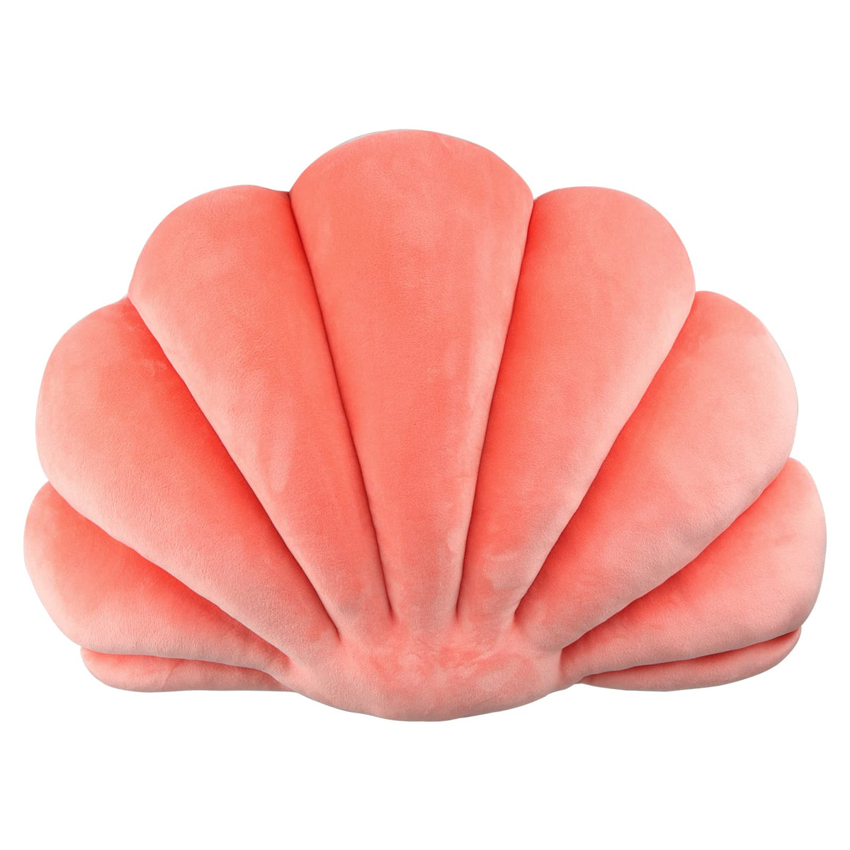 Yi-gog Seashell Pillow Sea Shaped Decorative Princess Throw Pillow 3D Velvet Soft Ocean Cute Throw Pillows for Bed Couch Chair Sofa Room 13.4 X 9.8 inch