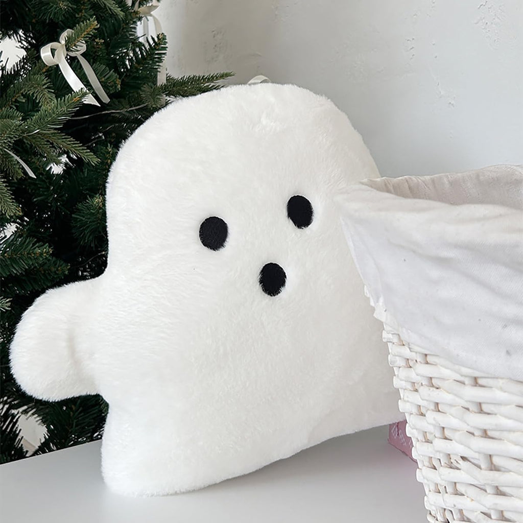Small Ghost Halloween Pillows Decorative Cute Soft Ghost Throw Pillow Spooky Ghost Shape Cushion Décor for Halloween Home Party Sofa