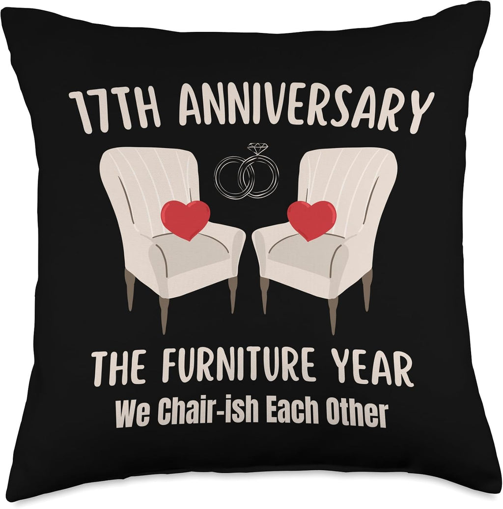 17th Wedding Anniversary Furniture Anniversary Traditional Throw Pillow 16x16