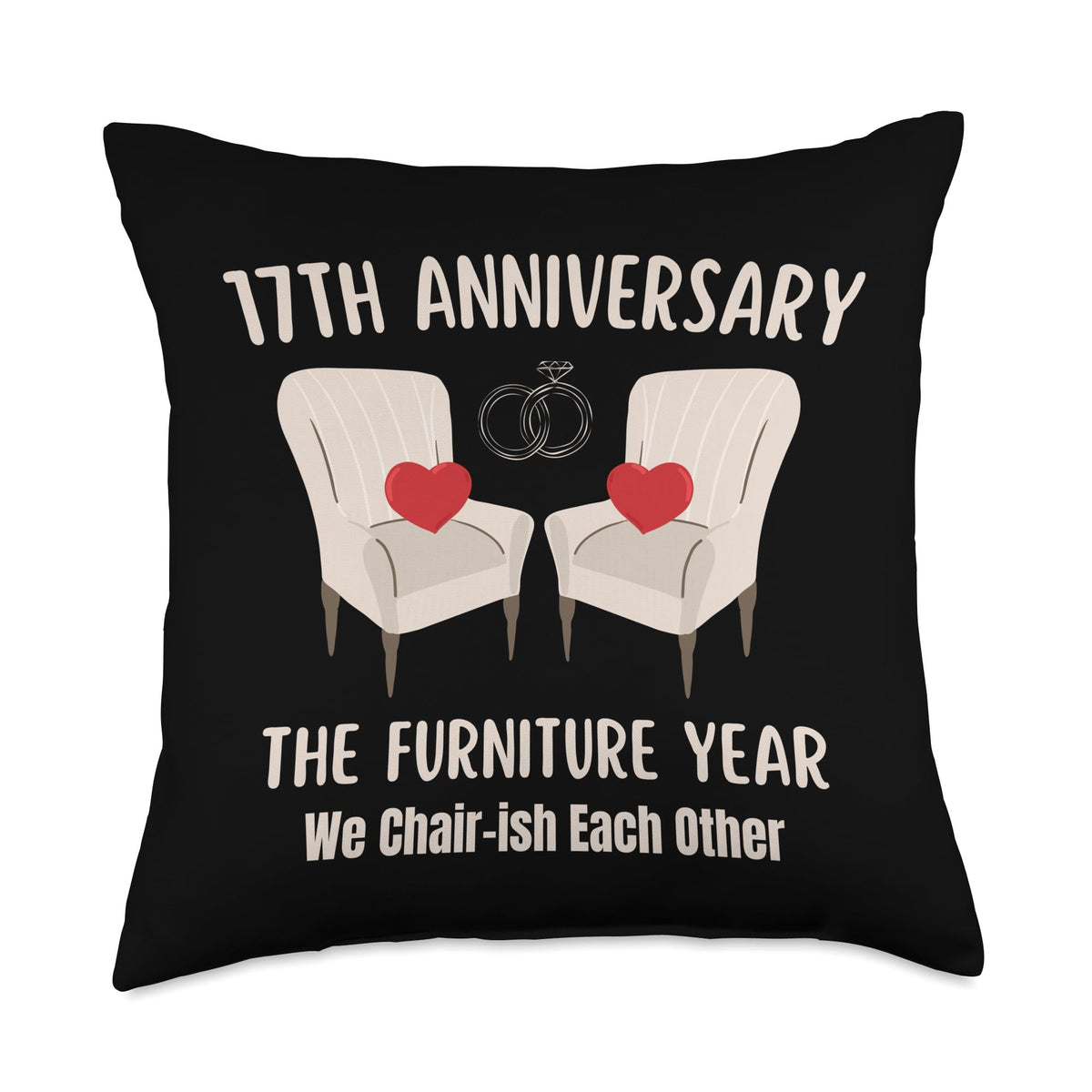 17th Wedding Anniversary Furniture Anniversary Traditional Throw Pillow 16x16