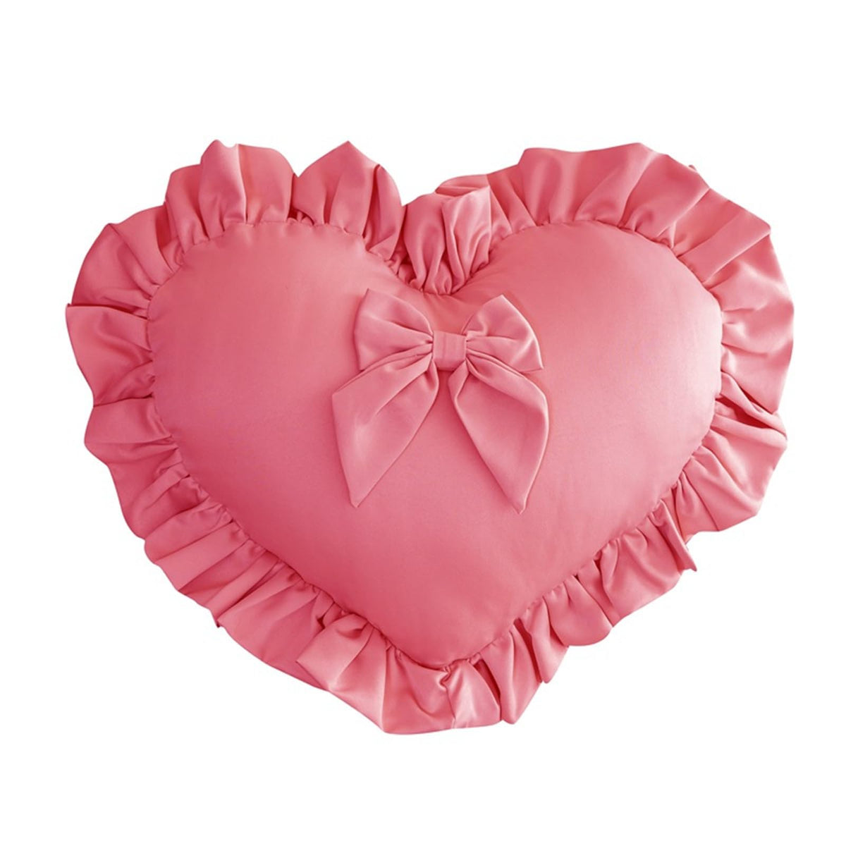 MOJUN Black Heart Pillow, Soft Heart Shaped Pillow with Bow Ruffle Design Love Room Decor Pillows for Sofa Bed Chair Cute Heart Shaped Throw Pillow Cushion for Bedroom Living Room