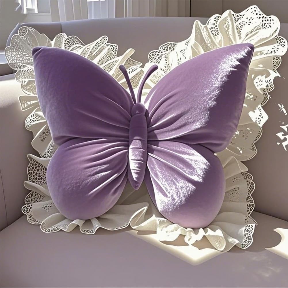 Butterfly Throw Pillow, Butterfly Shaped Decorative Pillow for Sofa Couch