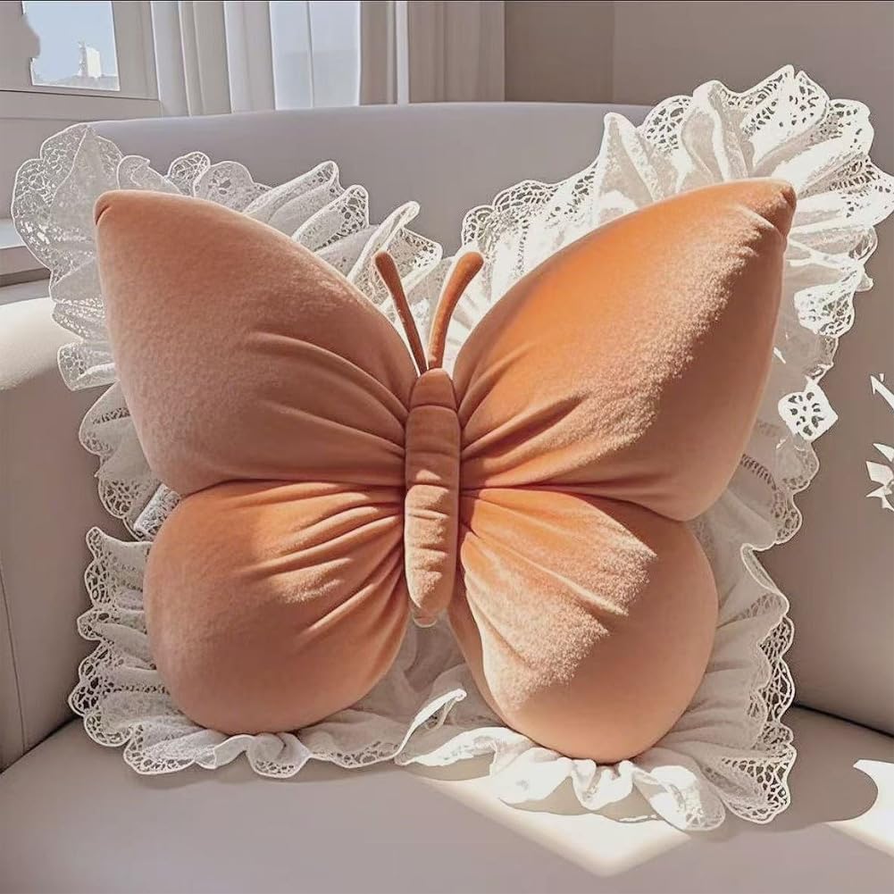 Butterfly Throw Pillow, Butterfly Shaped Decorative Pillow for Sofa Couch