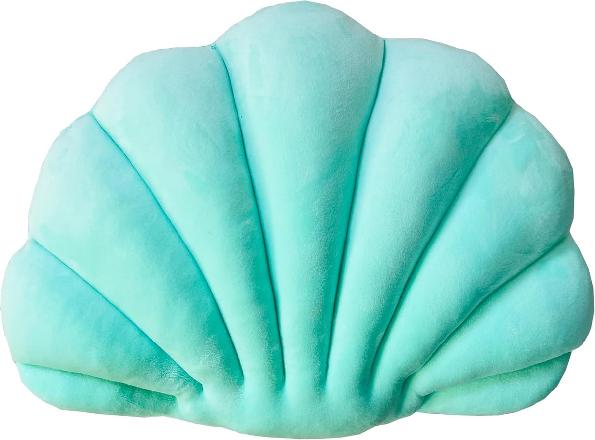 YRXRUS Shell Throw Pillows, Lake Green Shell Shaped Pillow, Small Cute Seashell Decorative Pillow Ocean Series Cushion for Bedroom Living Kids Room Gifts Pillow 11 X 8 Inch