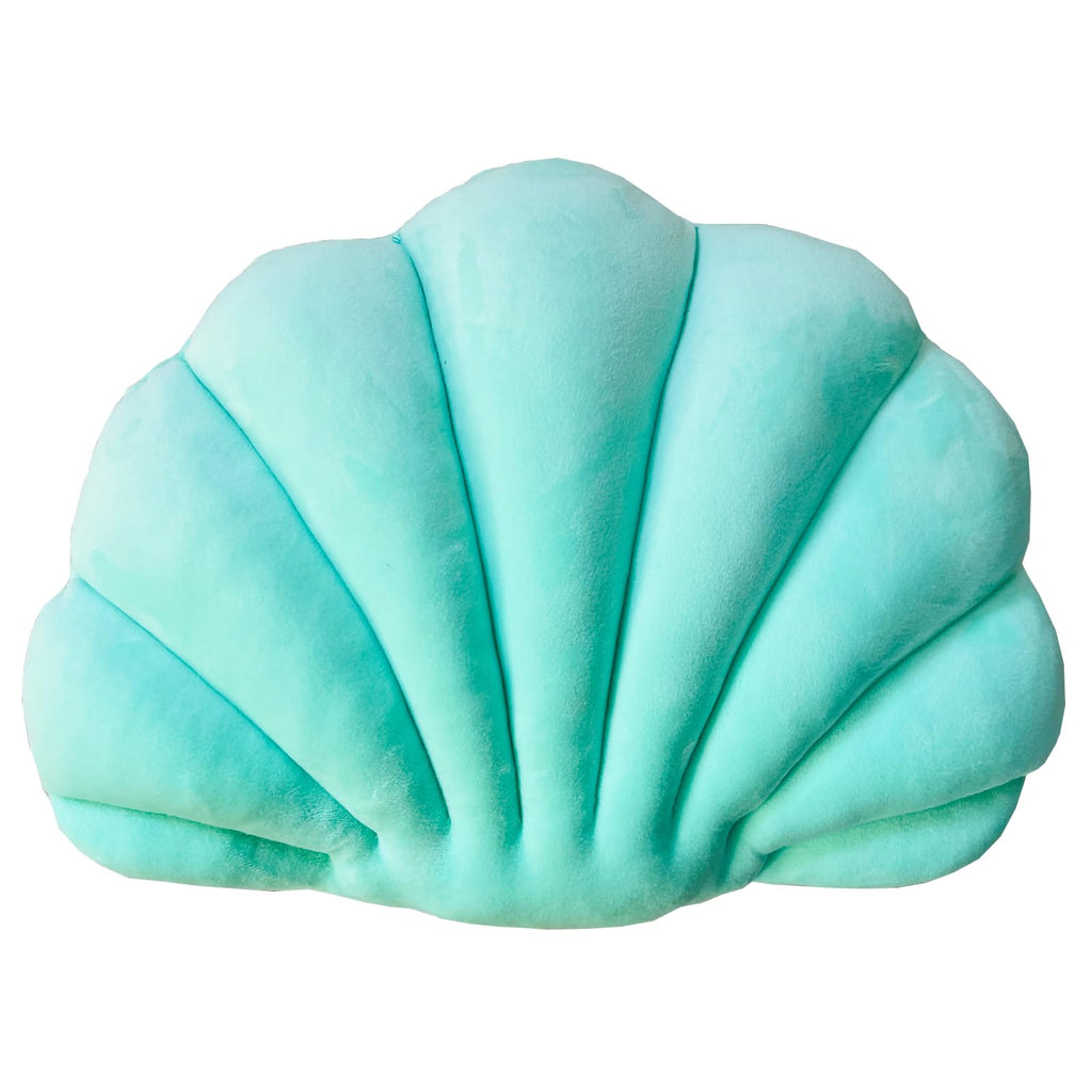 YRXRUS Shell Throw Pillows, Lake Green Shell Shaped Pillow, Small Cute Seashell Decorative Pillow Ocean Series Cushion for Bedroom Living Kids Room Gifts Pillow 11 X 8 Inch