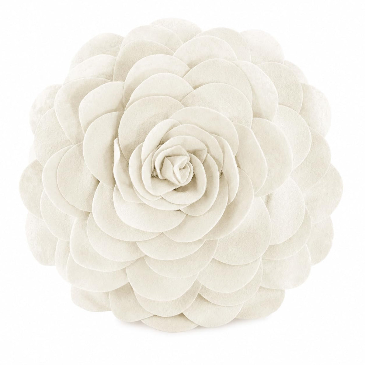 Fennco Styles Eva's Flower Garden Decorative Filled Throw Pillow 13" Round - Floral Accent Pillow for Home, Couch, Bed, Living Room, Holiday and Office Décor (Ivory)