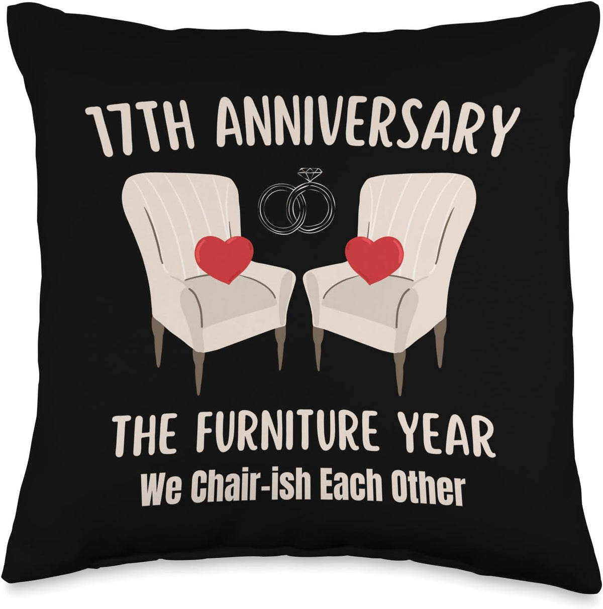 17th Wedding Anniversary Furniture Anniversary Traditional Throw Pillow 16x16