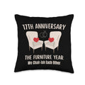 17th Wedding Anniversary Furniture Anniversary Traditional Throw Pillow 16x16