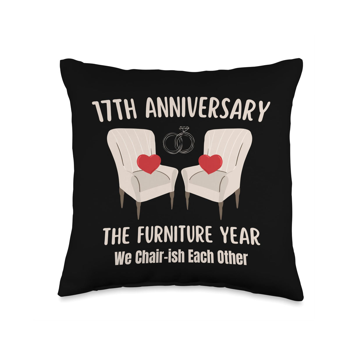 17th Wedding Anniversary Furniture Anniversary Traditional Throw Pillow 16x16