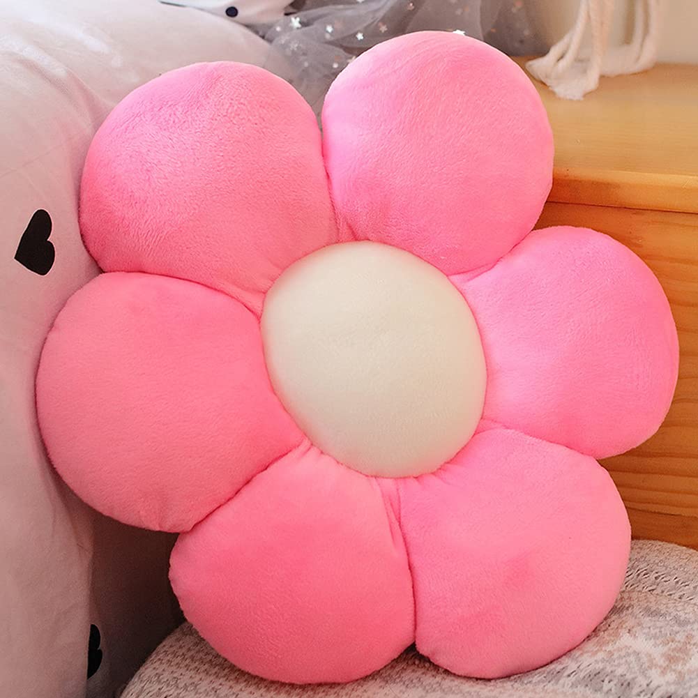 lannery Flower Plush Throw Pillows, Flower Floor Pillow Seating Cushion Toy for Reading, Room, Watching TV (11.8", Yellow-2)