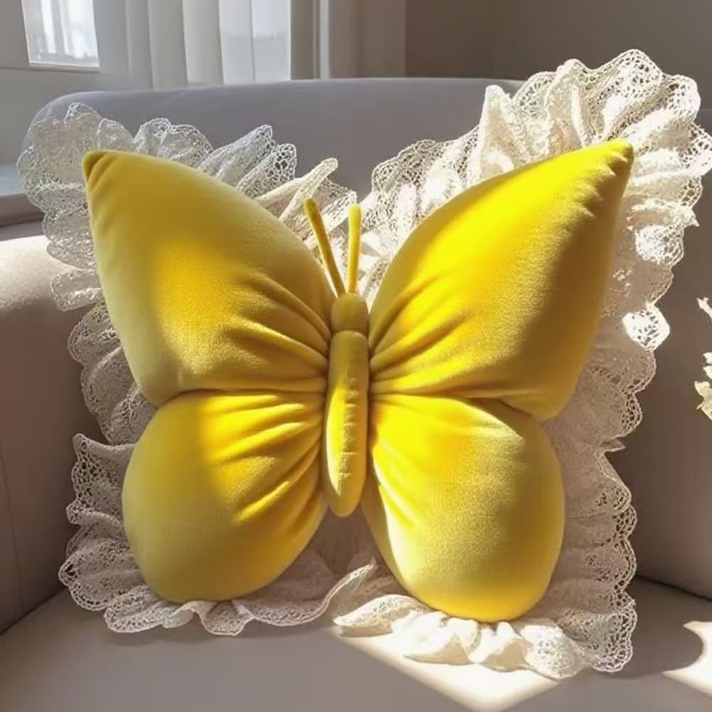 Butterfly Throw Pillow, Butterfly Shaped Decorative Pillow for Sofa Couch