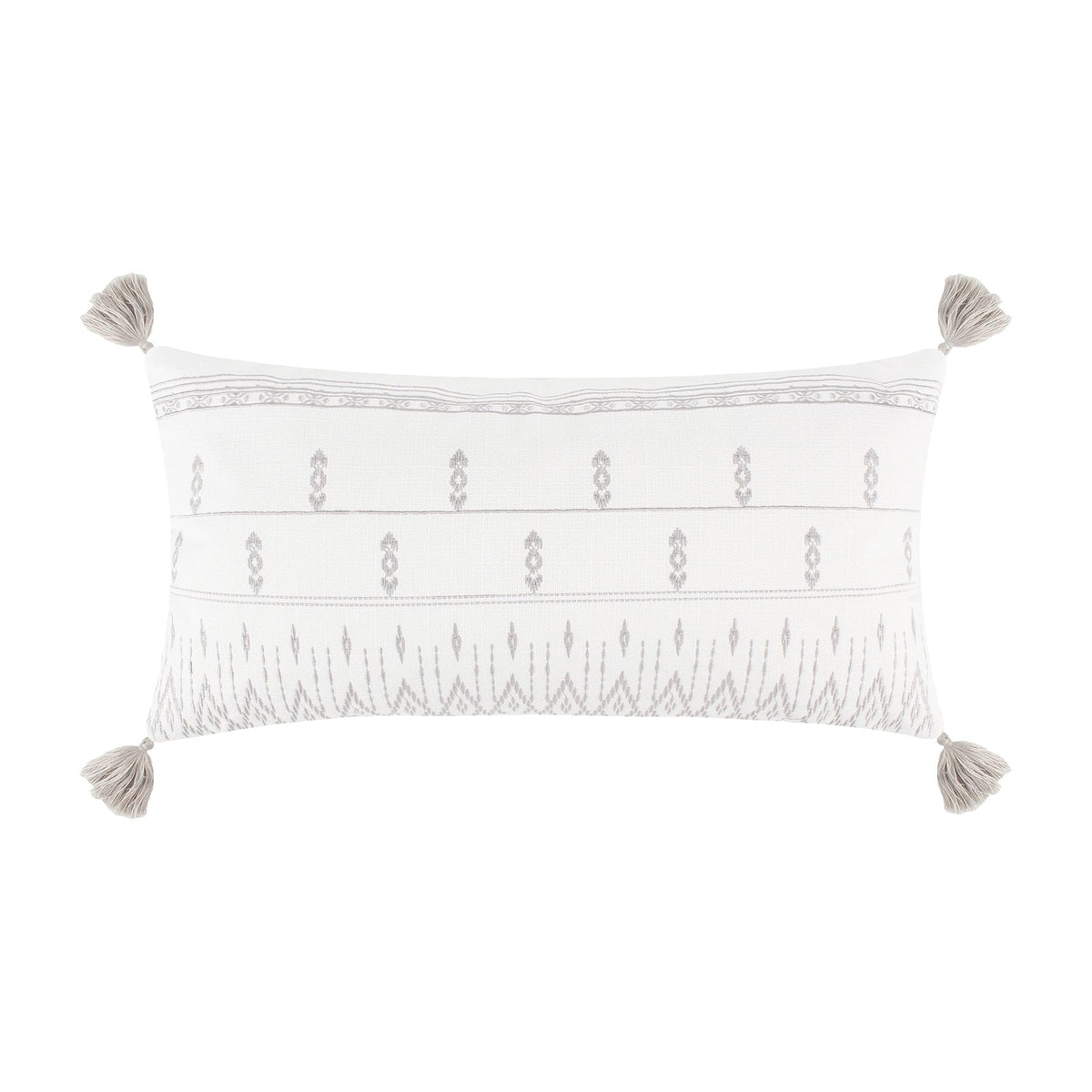 Levtex Home - Adare Taupe - Decorative Pillow (12 x 24in.) - Floral - Taupe, Grey and Cream