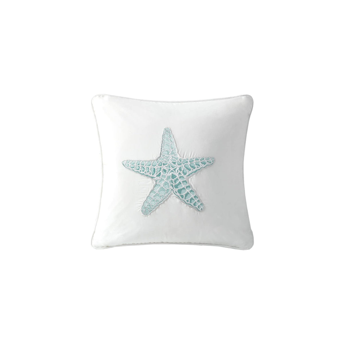 Harbor House Modern Design Decorative Pillow Hypoallergenic Sofa Cushion Lumbar, Back Support, Square 16" x 16", Maya Bay, Cotton Blue