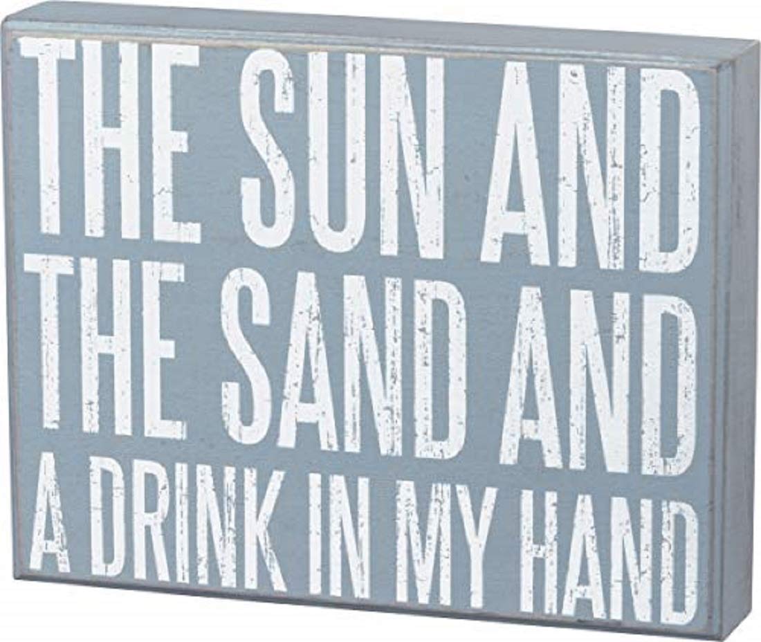 Primitives by Kathy 16355 Beach-Inspired Box Sign, 5" x 4" x 1.75", Beach House Friends