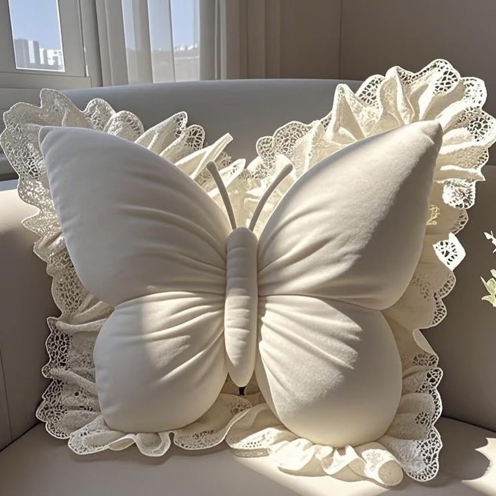 Butterfly Throw Pillow, Butterfly Shaped Decorative Pillow for Sofa Couch
