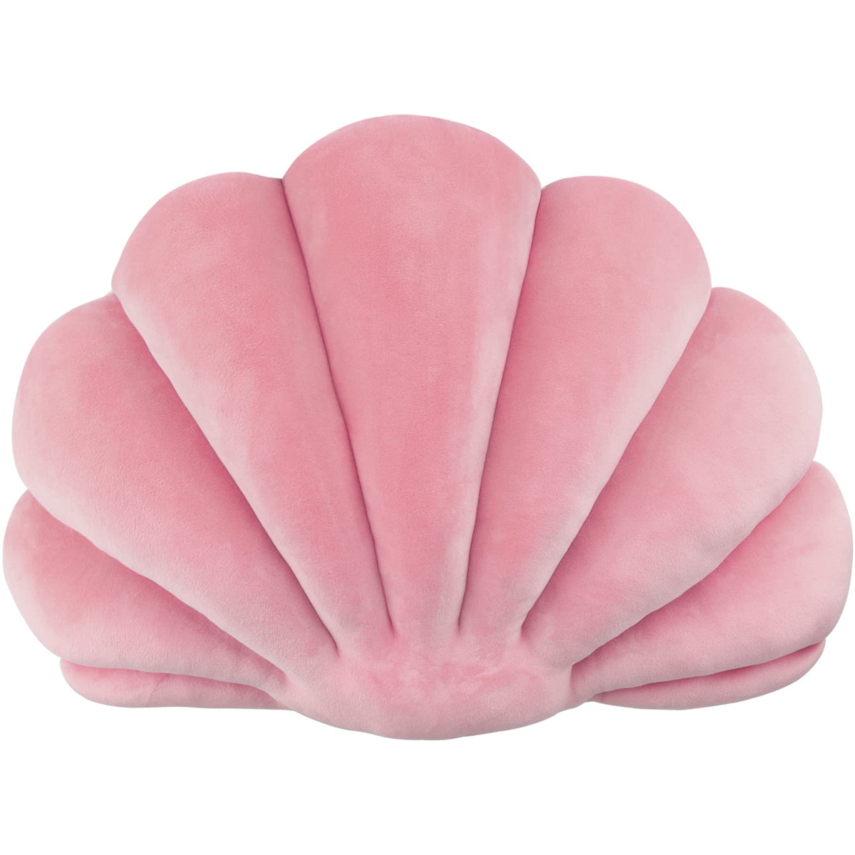 Yi-gog Seashell Pillow Sea Shaped Decorative Princess Throw Pillow 3D Velvet Soft Ocean Cute Throw Pillows for Bed Couch Chair Sofa Room 13.4 X 9.8 inch