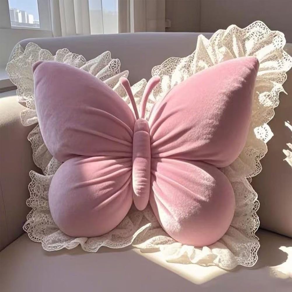 Butterfly Throw Pillow, Butterfly Shaped Decorative Pillow for Sofa Couch