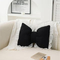 Cute Bow Shaped Pillows Bow Lace Pillow Lumbar Pillow Home Decorative Bowknot Throw Pillow Cushion for Sofa Couch Bed Living Room Bedroom