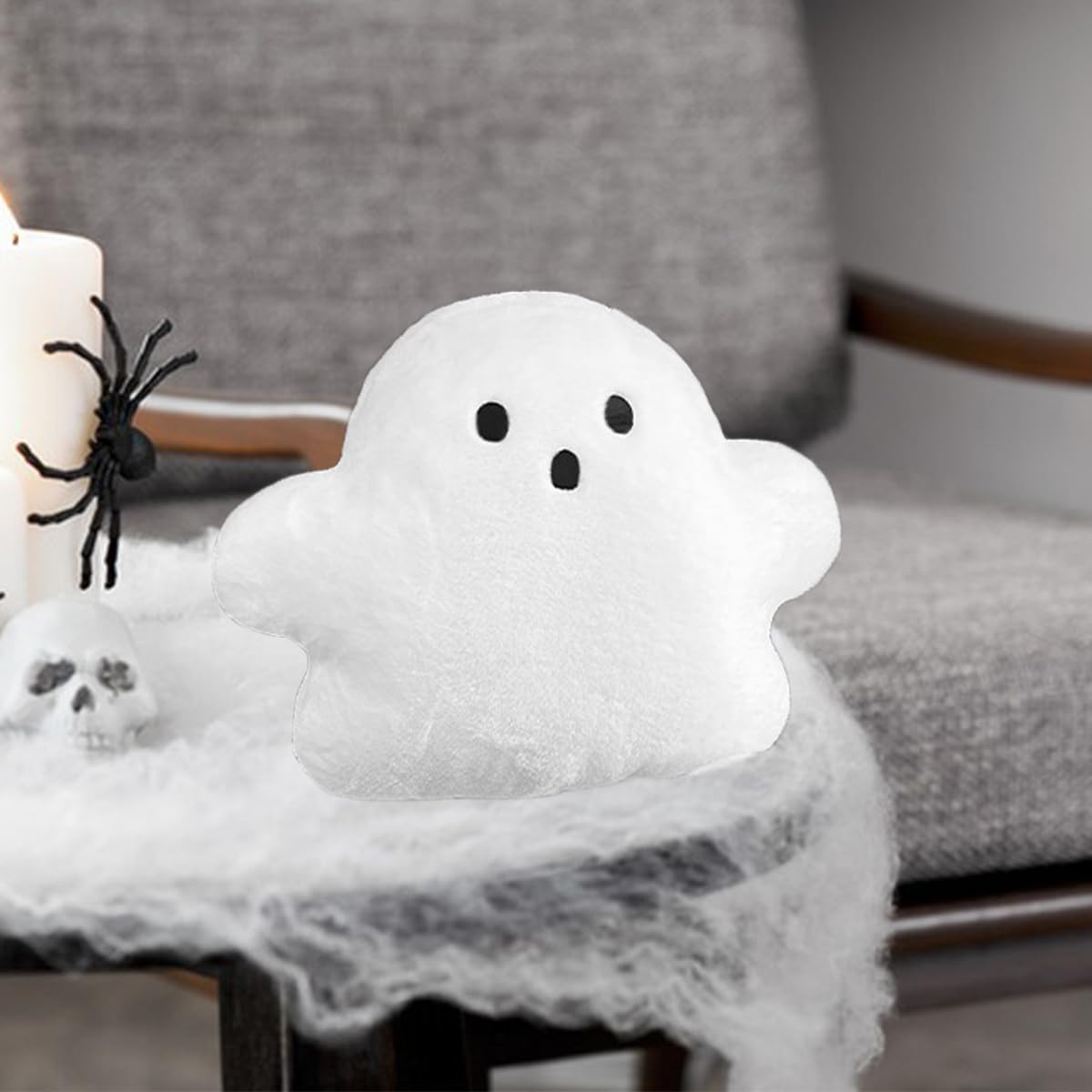 Small Ghost Halloween Pillows Decorative Cute Soft Ghost Throw Pillow Spooky Ghost Shape Cushion Décor for Halloween Home Party Sofa