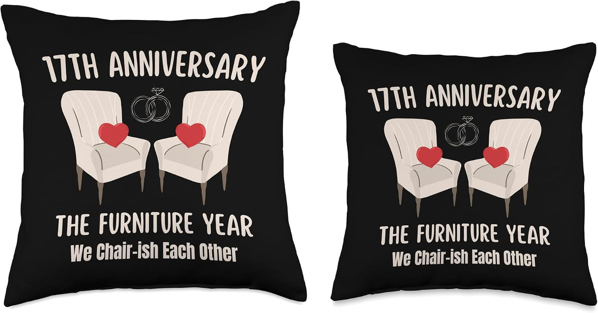 17th Wedding Anniversary Furniture Anniversary Traditional Throw Pillow 16x16