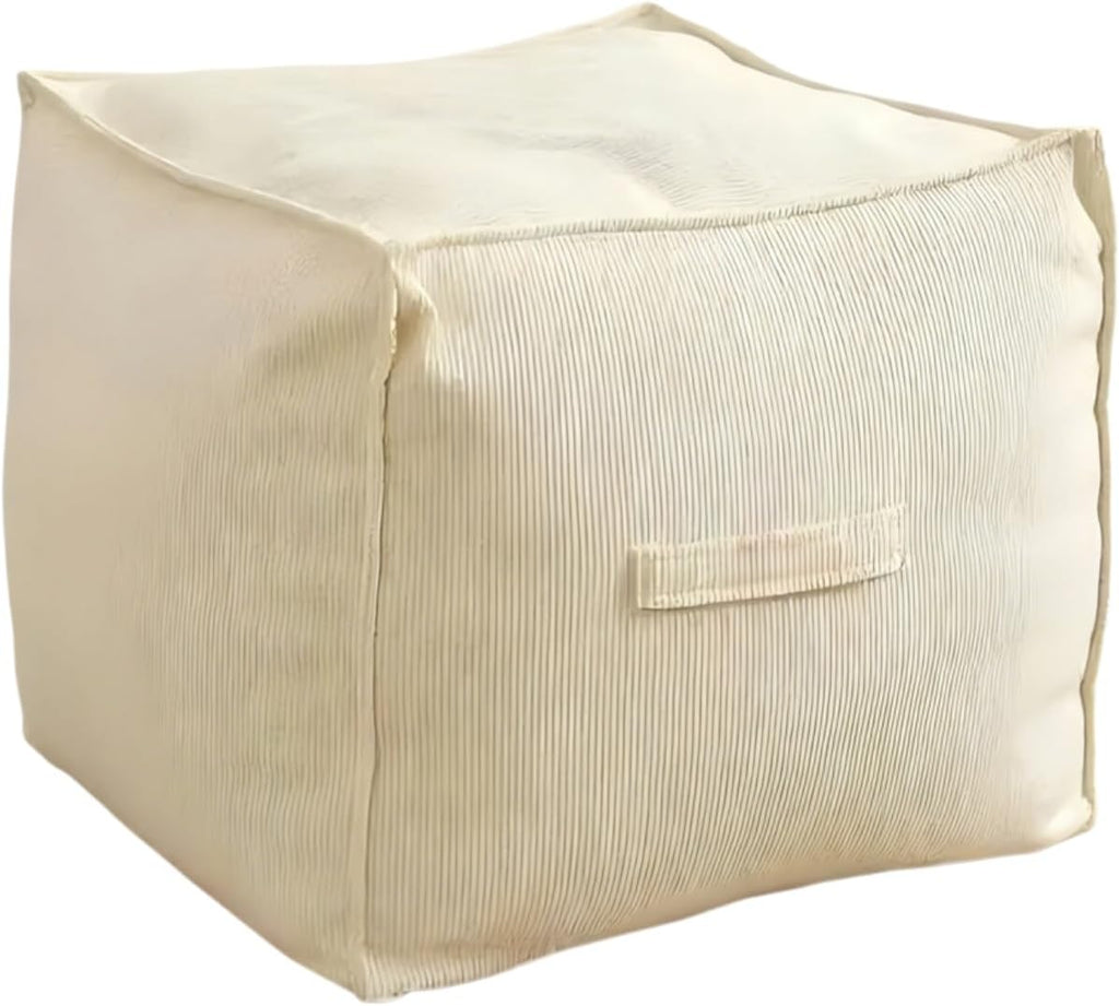 Unstuffed Pouf Ottoman Cover for Living Room