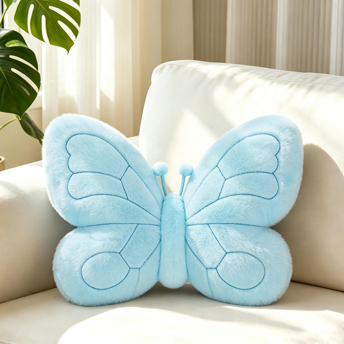 LANPU Butterfly Shaped Plush Throw Pillow for Sofa, Bed and Chair Decor
