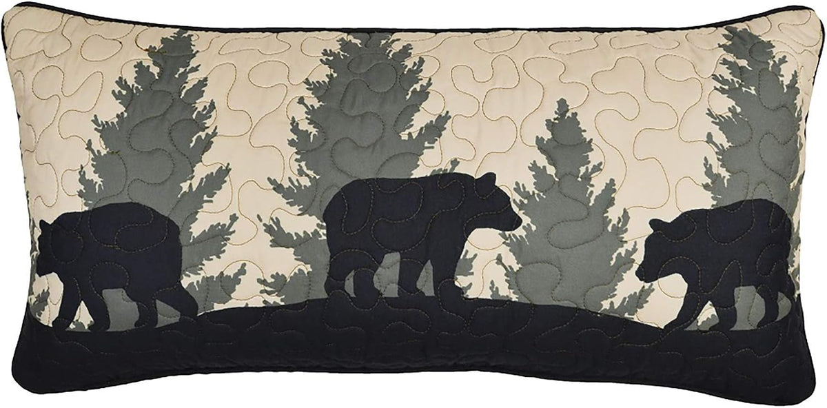 Donna Sharp Bear Walk Plaid Lodge Throw Pillow, 11" x 22"