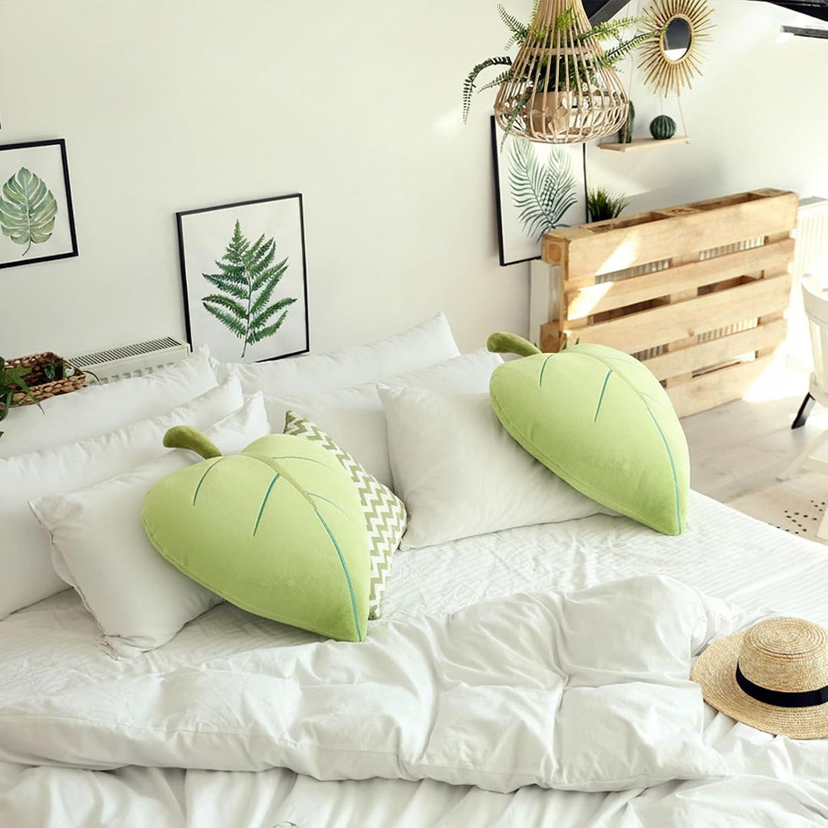 2 Pack 3D Leaf Decorative Throw Pillows Set, Leaf