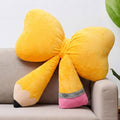 Qunclay Pencil Pillow for Classroom Cute Bow Teacher Throw Pillow Plush