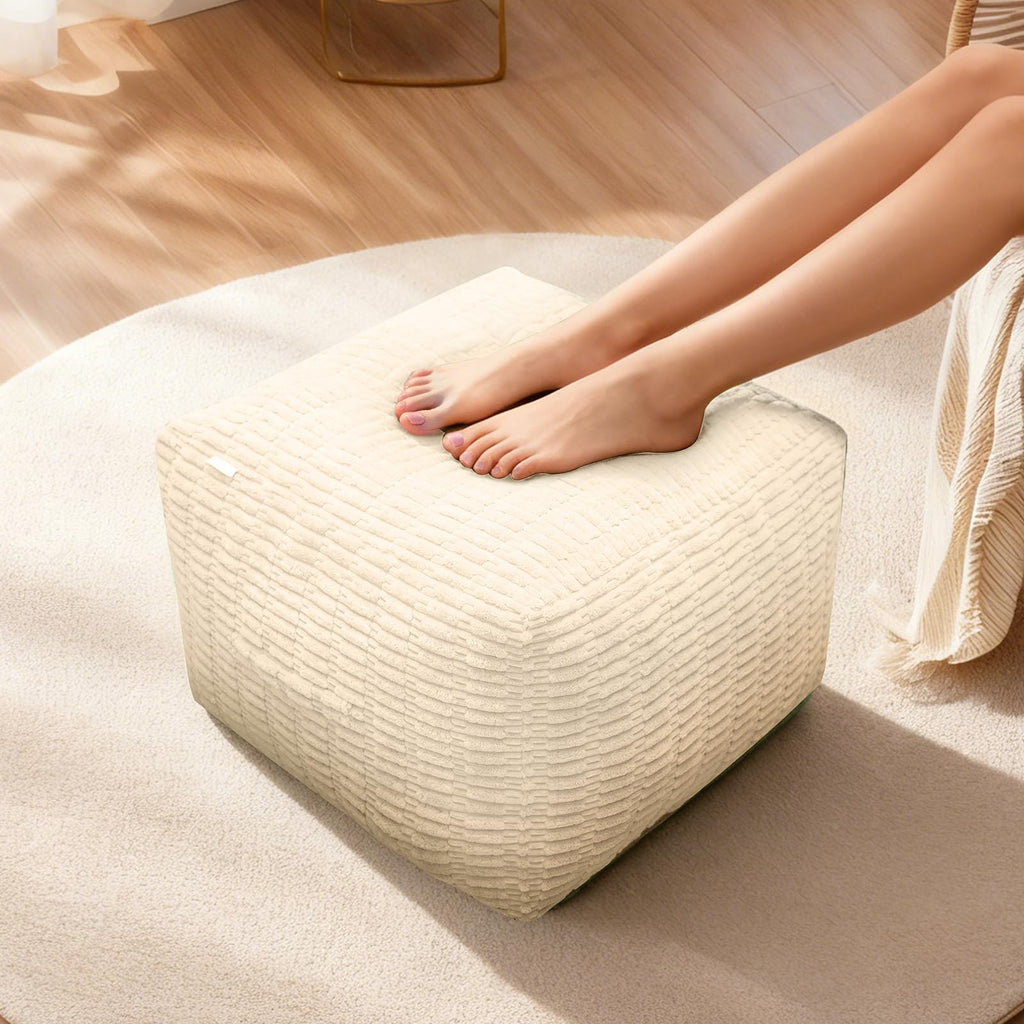 Pouf Ottoman, Soft Corduroy Pouf, Poofy Ottoman Foot Rest，Poufs for Adults, Poofs & Ottomans Furniture, Floor Poof-Chair for Living Room & Bedroom(1PC, Fruit Green, 26"×26"×16")