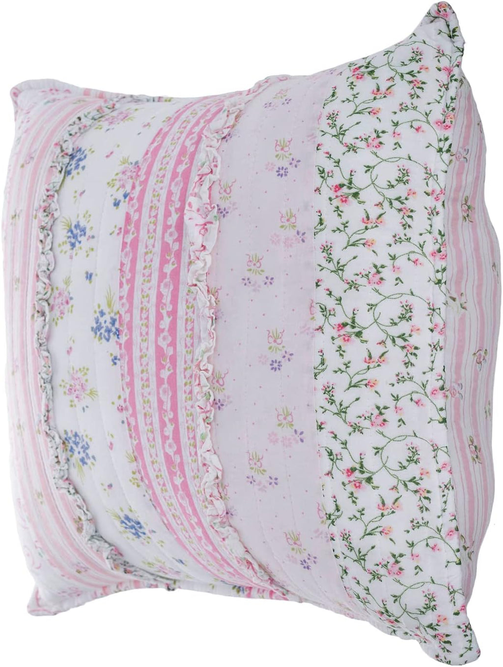 Cozy Line Home Fashions Pink Rose Romantic Ruffle Floral Flower Decor Pillow (Pink Lace, Decor Pillow - 1pc)