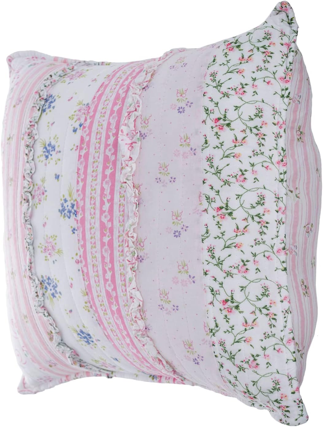 Cozy Line Home Fashions Pink Rose Romantic Ruffle Floral Flower Decor Pillow (Pink Lace, Decor Pillow - 1pc)