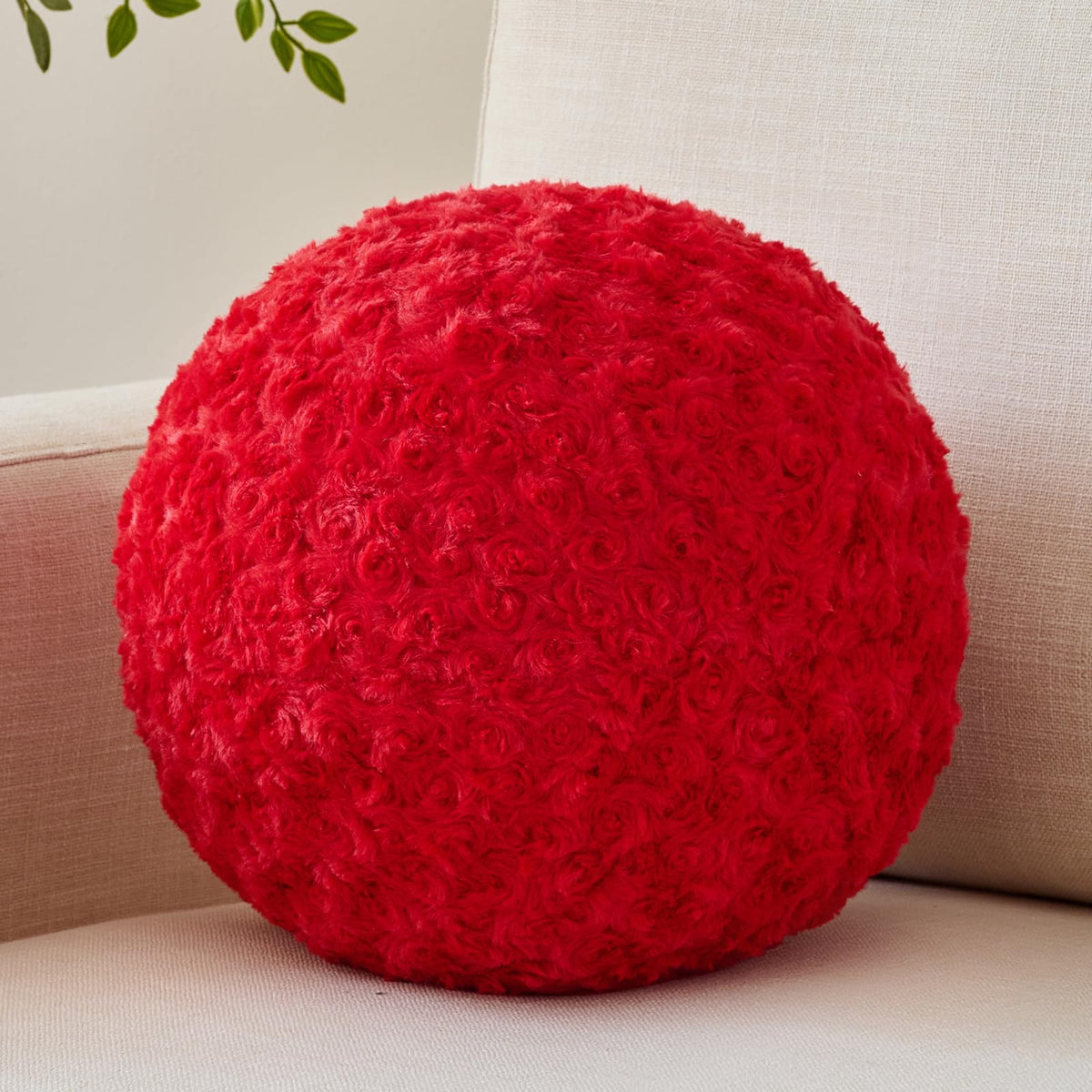 Ball Pillow, Decorative Round Pillow for Couch n, Circle Throw Pillows, Perfect Ball Pillows for Couch, Stylish Decorative Pillows, Versatile Round Throw Pillow (White, Mini-8.6 Inches)