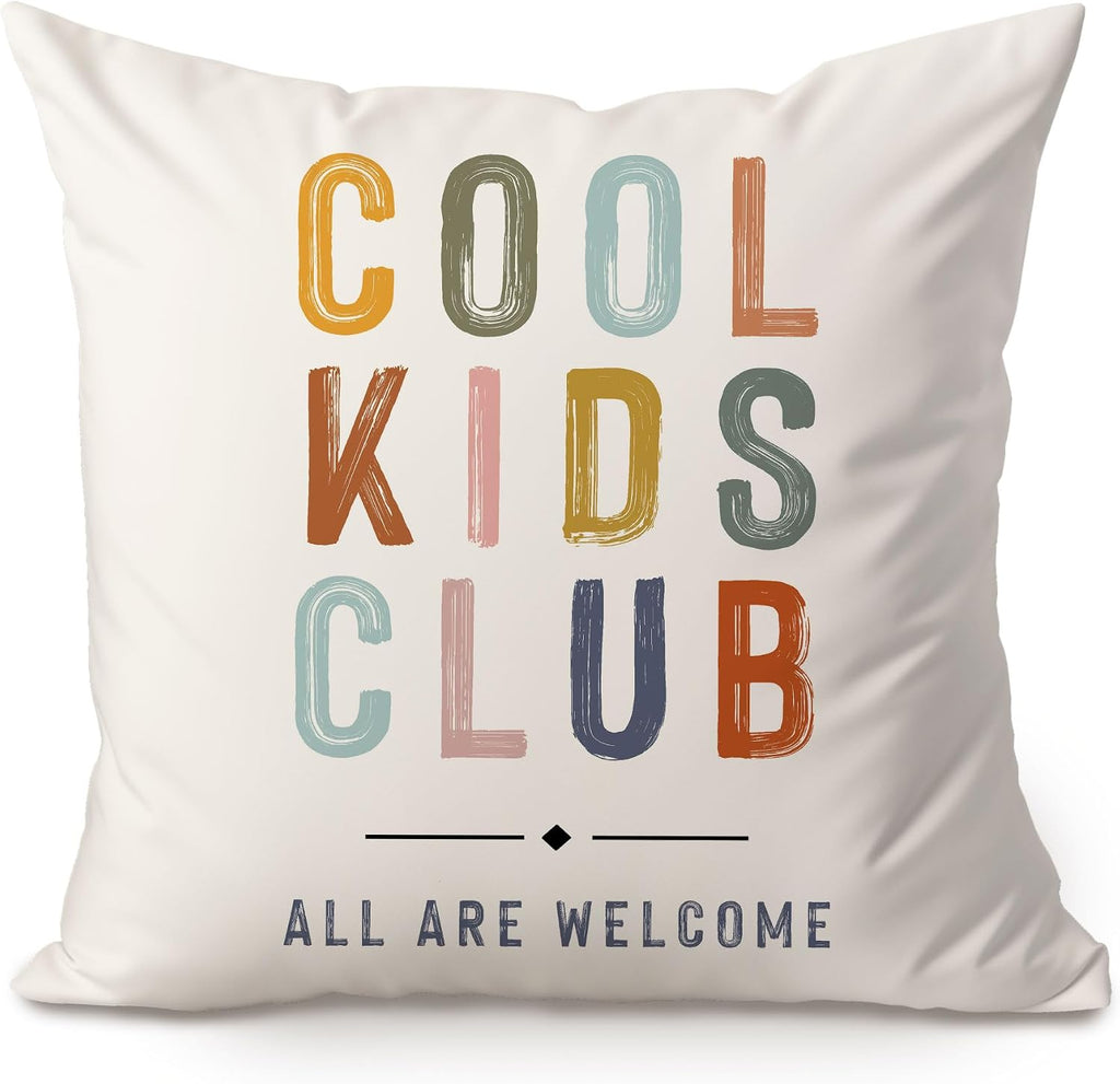 18x18 Inches Plush Kids Room Decor Pillow Cover, Boho Pattern, Invisible Zipper, Classroom & Playroom Decor