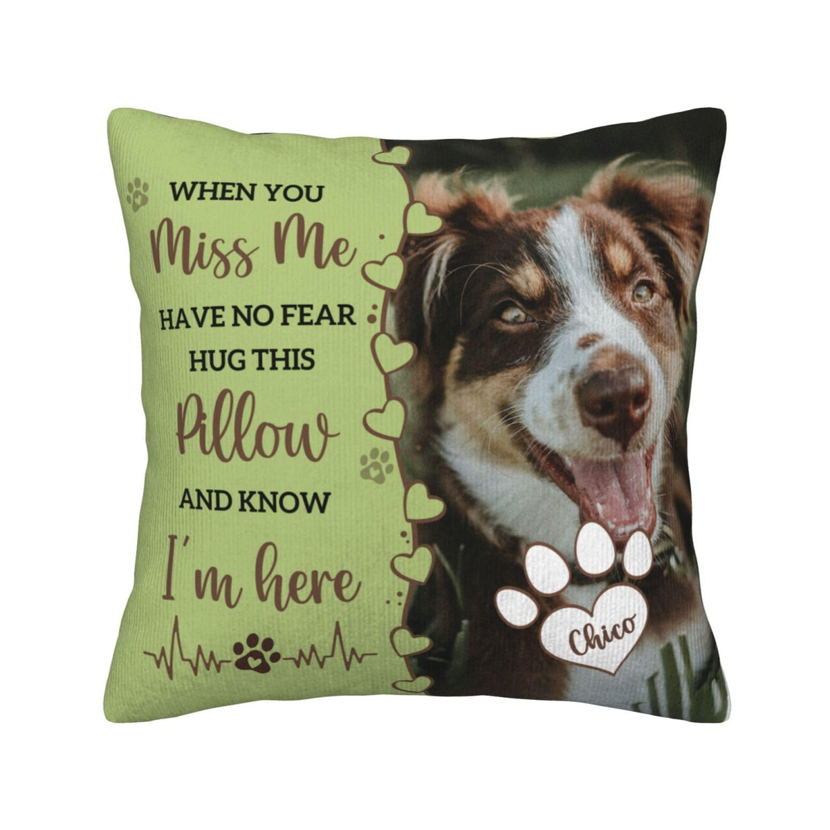 Personalized Pet Memorial Throw Pillow with Photo,Dog/Cat Loss Sympathy Gift,Pet Loss Bereavement Remembrance Gifts,Custom Pillowcase with Picture Two-Sided Design (Cream)