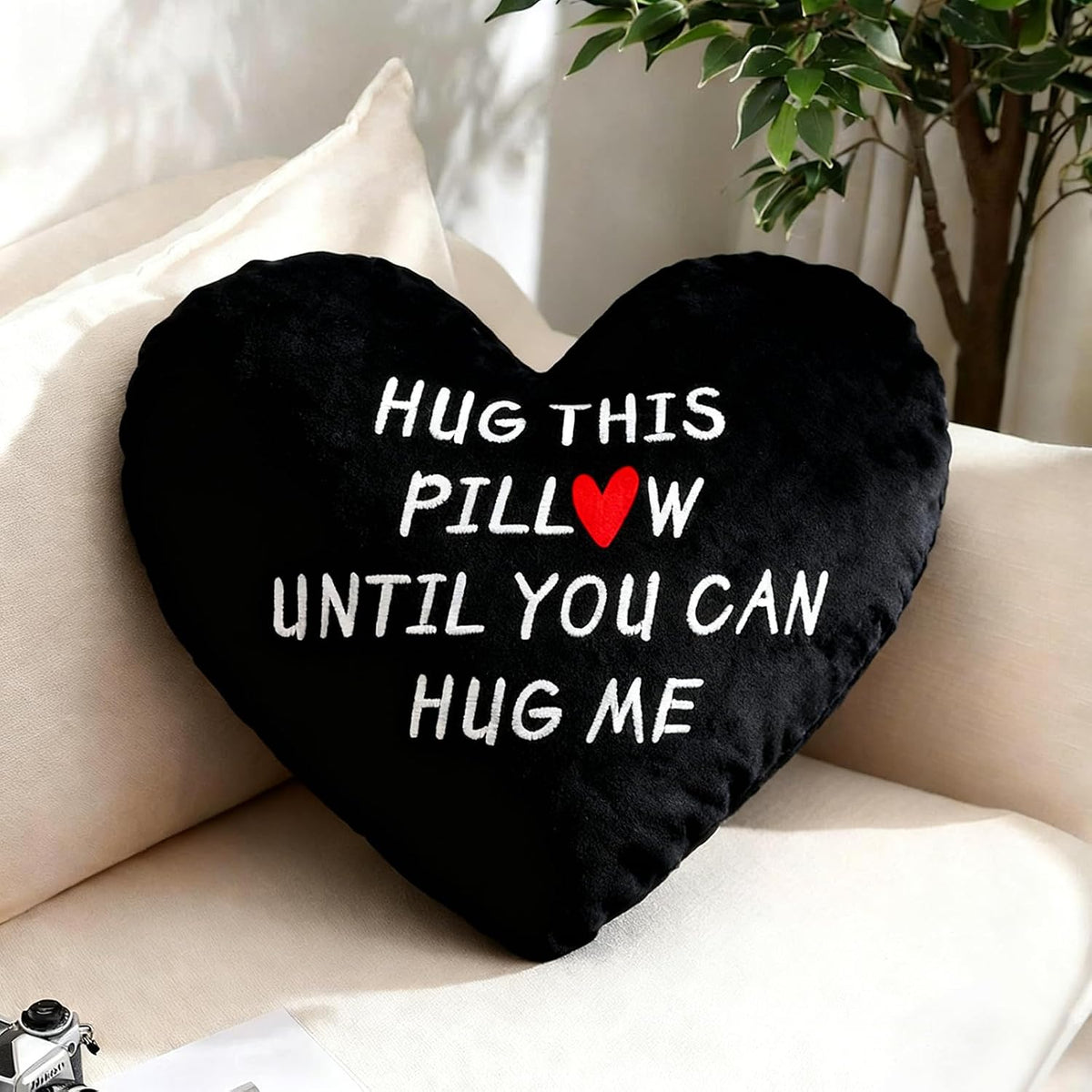 Valentines Day Hug This Pillow Until You Can Hug Me Pillow Boyfriend Gifts Throw Pillows for Long Distance Relationship Gift for Adults Women Friends